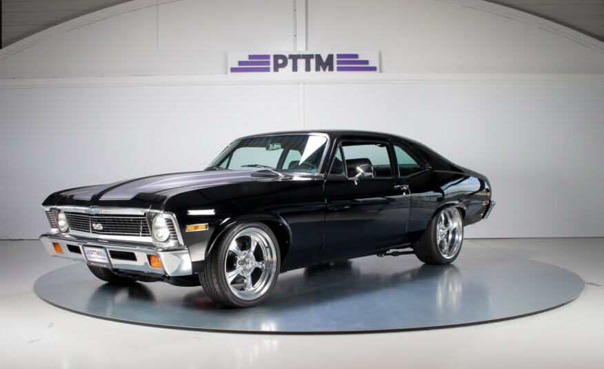 Chevy Nova SS Pro Touring for sale at PTTM Cars, European classic American car dealership - high-performance, fully restored muscle car with modern upgrades, perfect for collectors and enthusiasts.