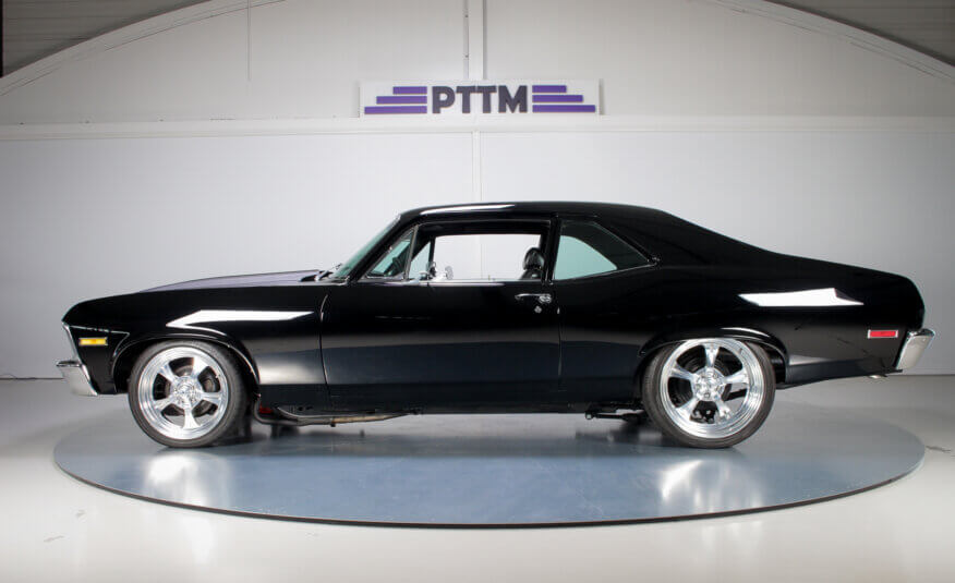 Chevy Nova SS Pro Touring for sale at PTTM Cars, European classic American car dealership - high-performance, fully restored muscle car with modern upgrades, perfect for collectors and enthusiasts.
