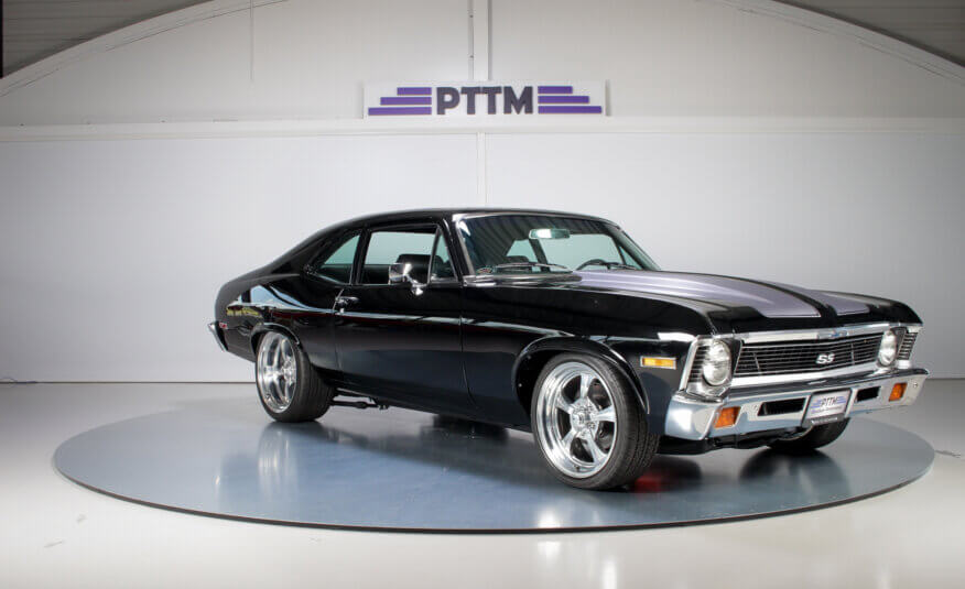 Chevy Nova SS Pro Touring for sale at PTTM Cars, European classic American car dealership - high-performance, fully restored muscle car with modern upgrades, perfect for collectors and enthusiasts.
