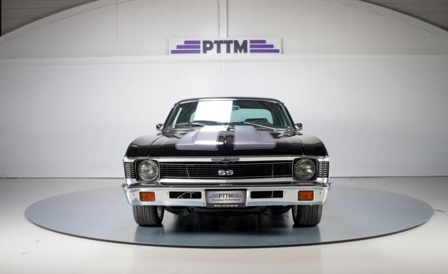Chevy Nova SS Pro Touring for sale at PTTM Cars, European classic American car dealership - high-performance, fully restored muscle car with modern upgrades, perfect for collectors and enthusiasts.
