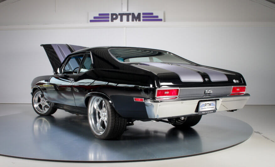 Chevy Nova SS Pro Touring for sale at PTTM Cars, European classic American car dealership - high-performance, fully restored muscle car with modern upgrades, perfect for collectors and enthusiasts.
