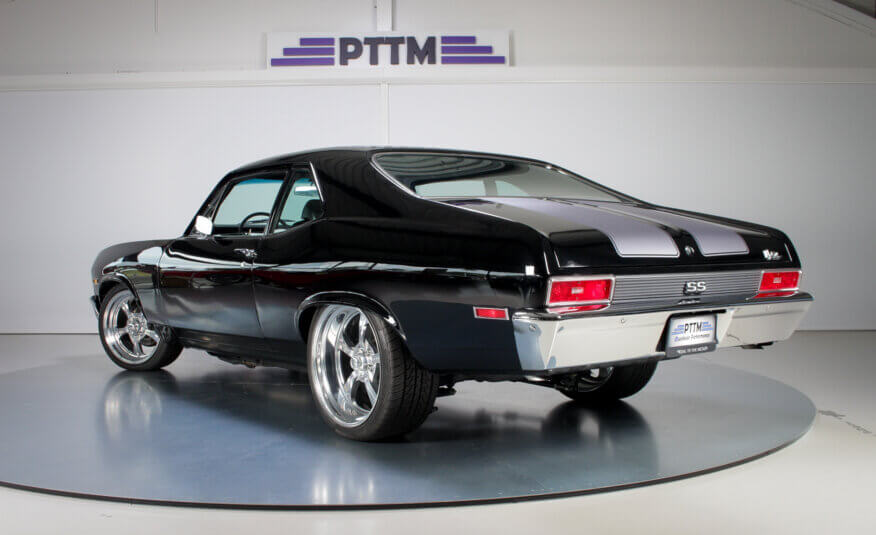 Chevy Nova SS Pro Touring for sale at PTTM Cars, European classic American car dealership - high-performance, fully restored muscle car with modern upgrades, perfect for collectors and enthusiasts.